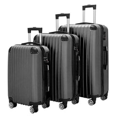 Luggage 3 Piece Set Suitcase Spinner Hardshell Lightweight TSA Lock Dark Gray