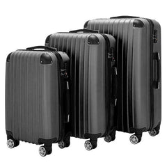 Luggage 3 Piece Set Suitcase Spinner Hardshell Lightweight TSA Lock Dark Gray