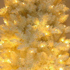 7.5ft Flocking Tied Light Christmas Tree