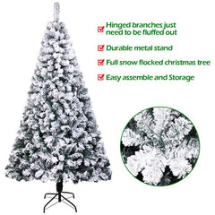 7ft Pvc Flocking Christmas Tree 1300 Branches Spread Out Naturally Tree