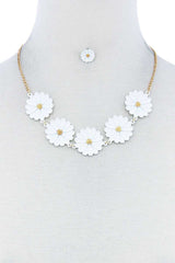 Fashion Cute Multi Tender Flower Necklace And Earring Set