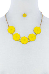 Fashion Cute Multi Tender Flower Necklace And Earring Set