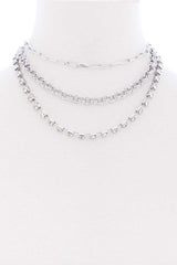 3 Layered Multi Metal Chain Necklace