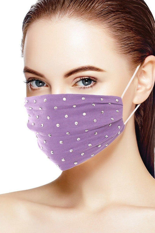 3d Shiny Silver Metal Studs Cotton Fashion Face Mask