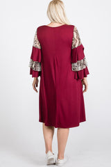 Mixed Ruffle Sleeve With Hidden Pocket A Line Dress