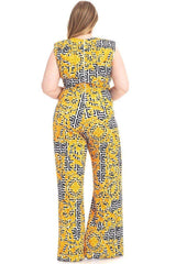 Greek Key Print Formal Jumpsuit