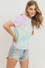 Tie Dyed Round Neck Short Sleeve Tee