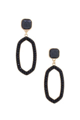 Beaded Oval Post Drop Earring