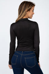 Mock Neck Zip Front Crop Top