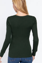 Long Slv Henley Thermal Top