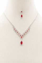 Marquise Shape Rhinestone Necklace