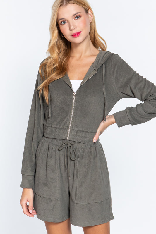 Hoodie Terry Towelling Jacket