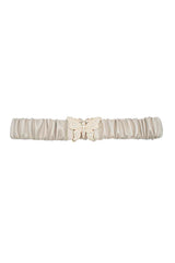 Rhinestone Pave Butterfly Ruched Elastic Back Belt