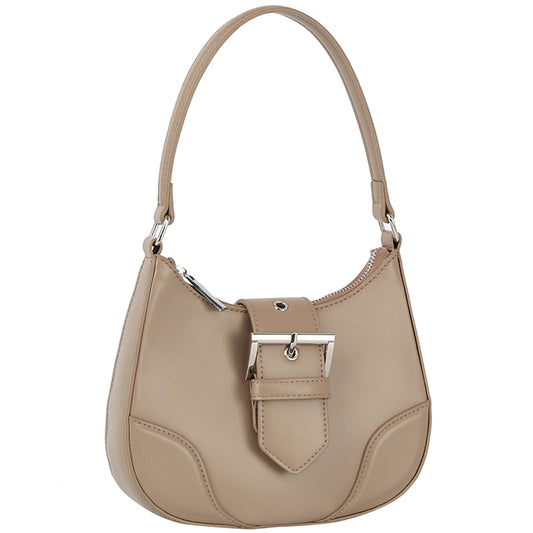 Fashion Buckle Curve Handle Shoulder Bag