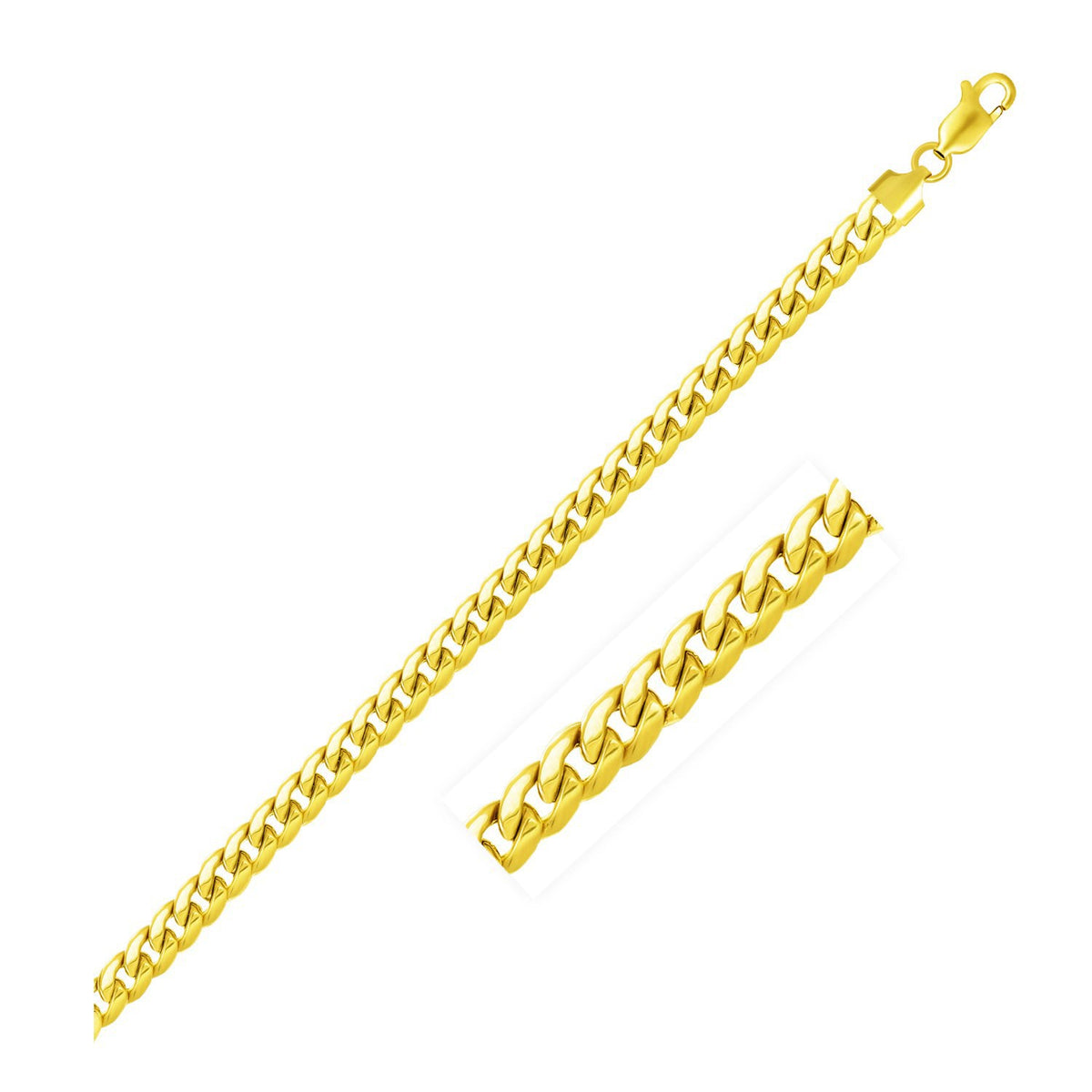 5.3mm 10k Yellow Gold Light Miami Cuban Chain