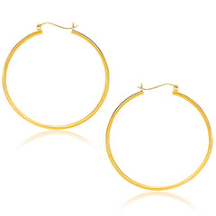 10k Yellow Gold Polished Hoop Earrings (40mm)