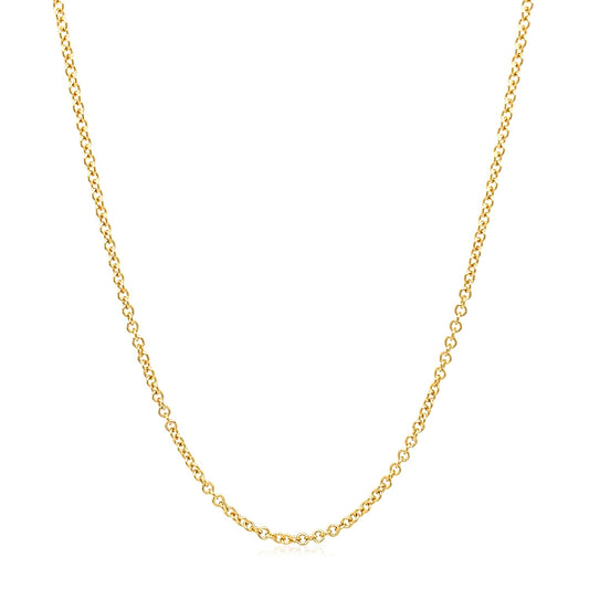 14k Yellow Gold Round Cable Link Chain 1.5mm