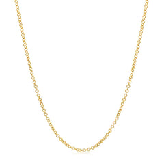 14k Yellow Gold Round Cable Link Chain 1.5mm