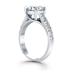 14k White Gold Trellis Diamond Engagement Ring Mounting