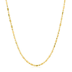 14k Yellow Gold Diamond-Cut Alternating Bead Chain 1.5mm