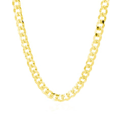 5.7mm 14k Yellow Gold Solid Curb Chain