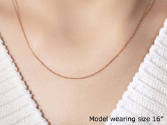 14k Rose Gold Round Cable Link Chain 0.7mm