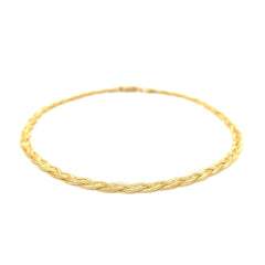 3.5mm 14k Yellow Gold Braided Bracelet