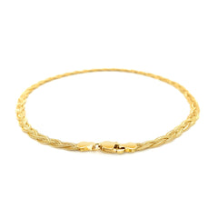 3.5mm 14k Yellow Gold Braided Bracelet