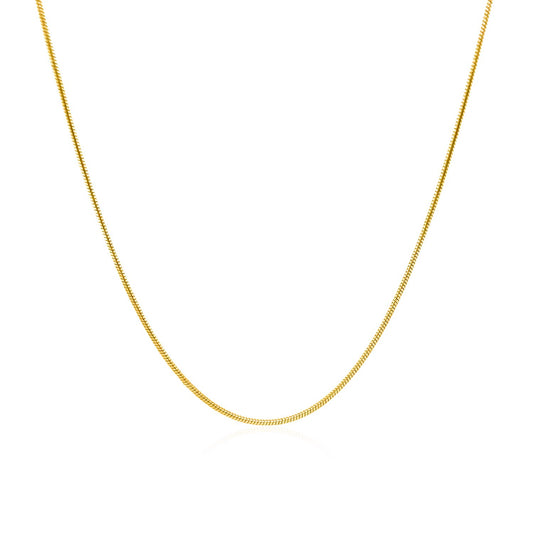 14k Yellow Gold Round Snake Chain 0.9mm