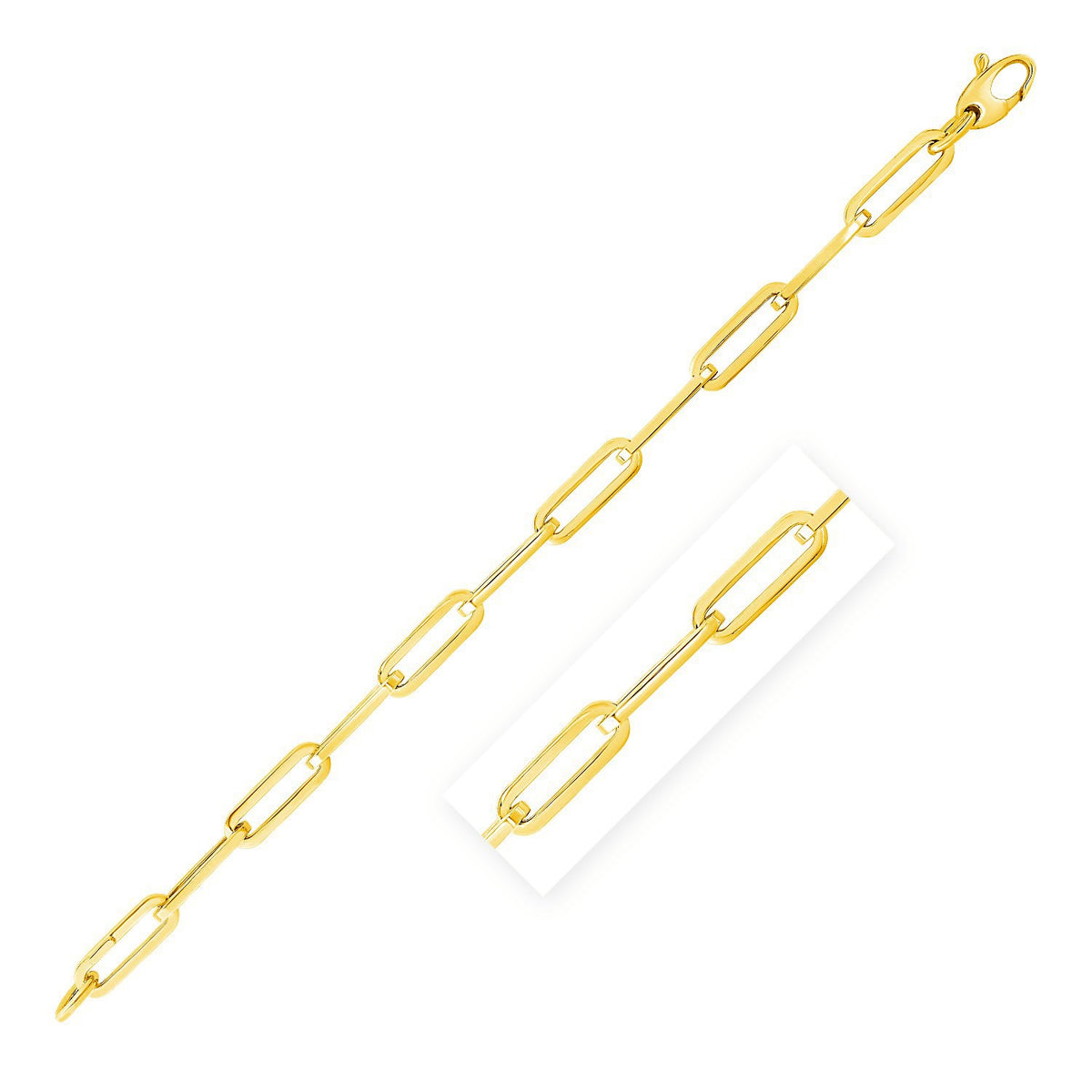 14K Yellow Gold Wide Paperclip Chain (6.1mm)