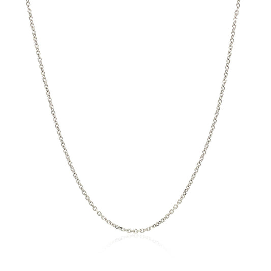 10k White Gold Cable Chain 1.1mm