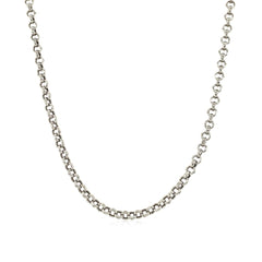 2.3mm 10k White Gold Rolo Chain