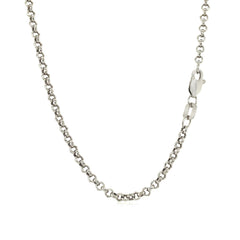 2.3mm 10k White Gold Rolo Chain