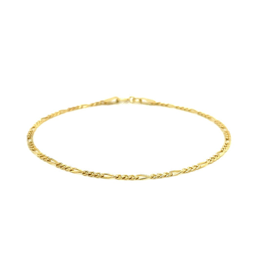 14k Yellow Gold Figaro Anklet 1.5mm