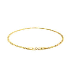 14k Yellow Gold Figaro Anklet 1.5mm