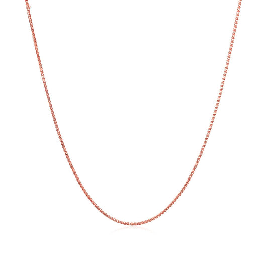 14k Rose Gold Diamond Cut Round Wheat Chain 0.6mm