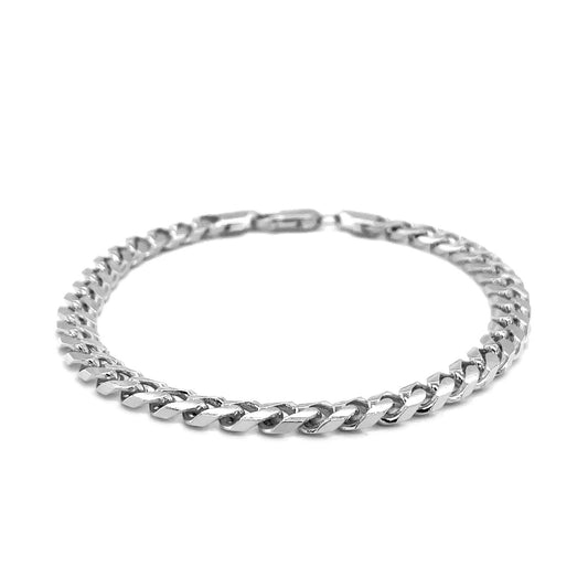 5.8mm 14k White Gold Solid Miami Cuban Bracelet