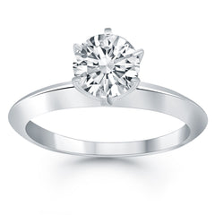 14k White Gold Knife Edge Solitaire Engagement Ring Mounting