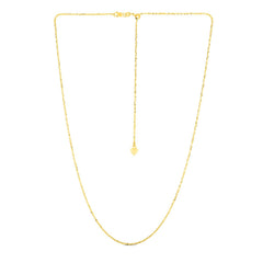 14k Yellow Gold Adjustable Sparkle Chain 1.5mm
