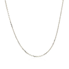 14k White Gold Diamond Cut Cable Link Chain 1.1mm