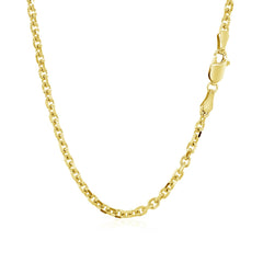 3.1mm 14k Yellow Gold Diamond Cut Cable Link Chain