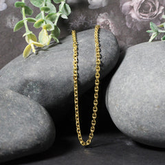 3.1mm 14k Yellow Gold Diamond Cut Cable Link Chain