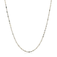 14k White Gold Diamond-Cut Alternating Bead Chain 1.5mm
