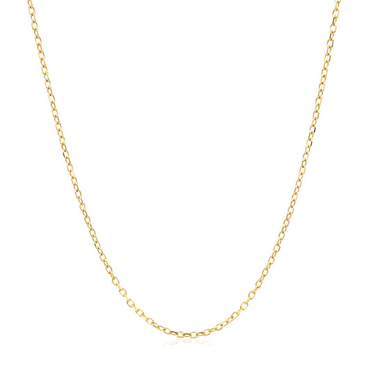 14k Yellow Gold Faceted Cable Link Chain 1.3mm