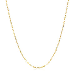 14k Yellow Gold Faceted Cable Link Chain 1.3mm