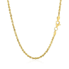 2.25mm 10k Yellow Gold Solid Diamond Cut Rope Chain