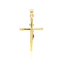 14k Two Tone Gold Cross Pendant