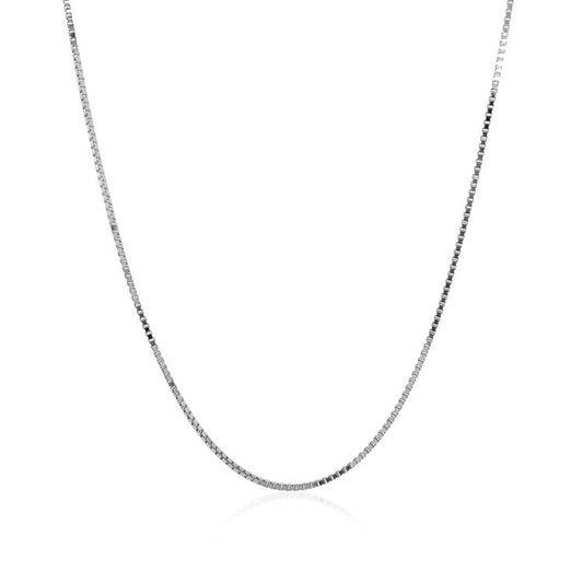 18k White Gold Box Chain 0.8mm