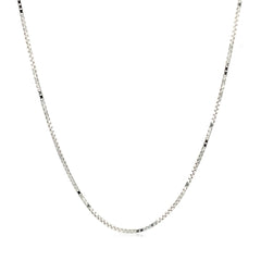 10k White Gold Adjustable Box Chain 0.85mm