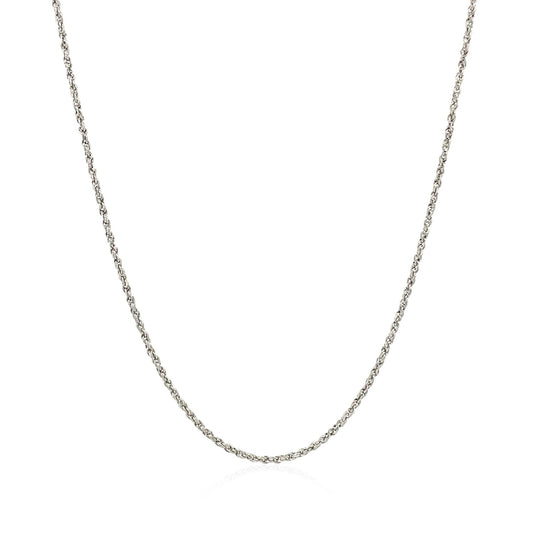 14k White Gold Adjustable Rope Chain 1.0mm